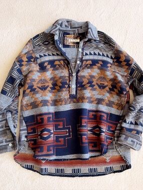 RARE! NEW🩷 WE THE FREE ARIZONA SKY PULLOVER SHIRT JACKET TOP sz S INDIGO SKY RRL